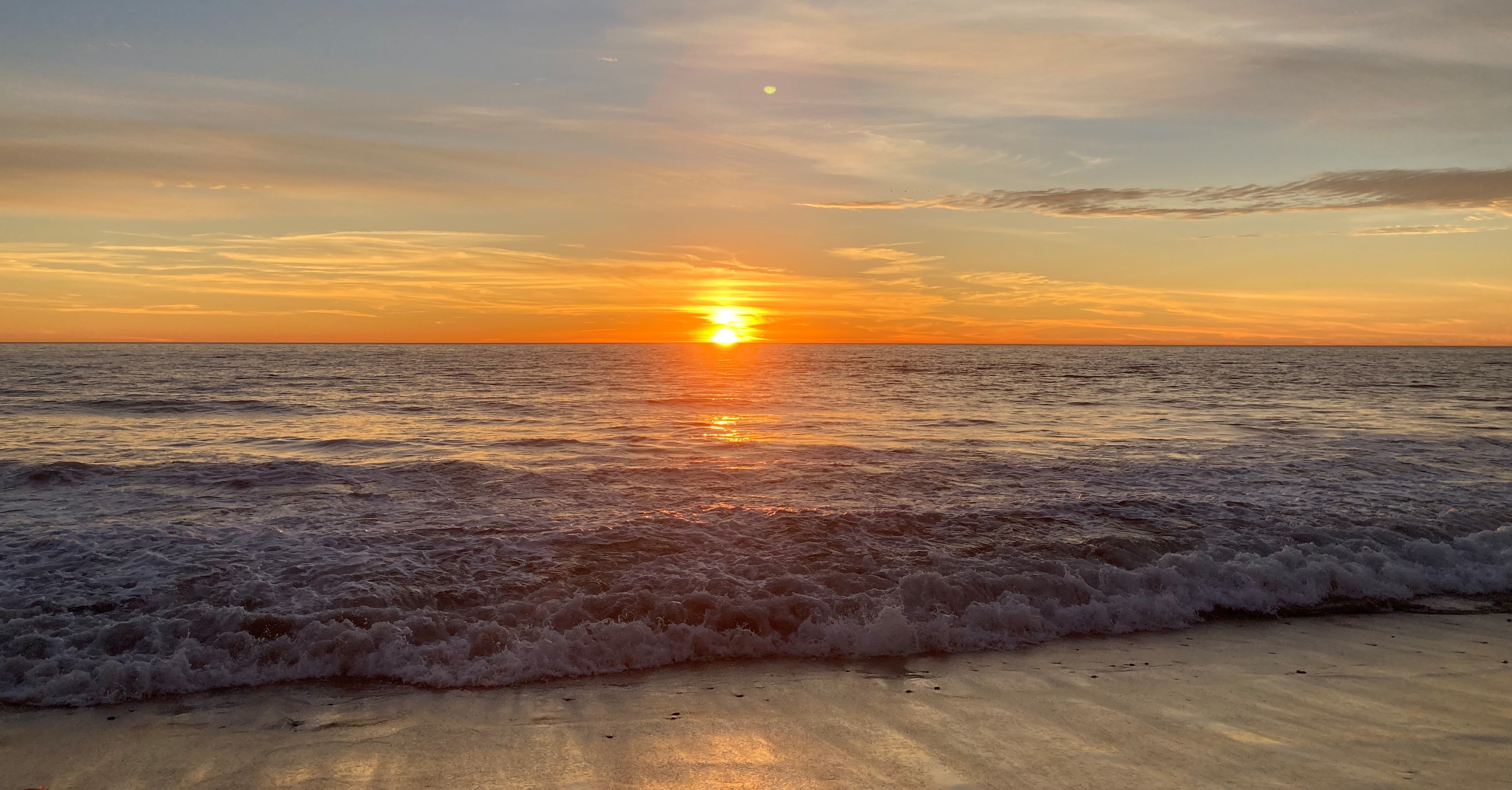 The sunset at Carlsbad Beach